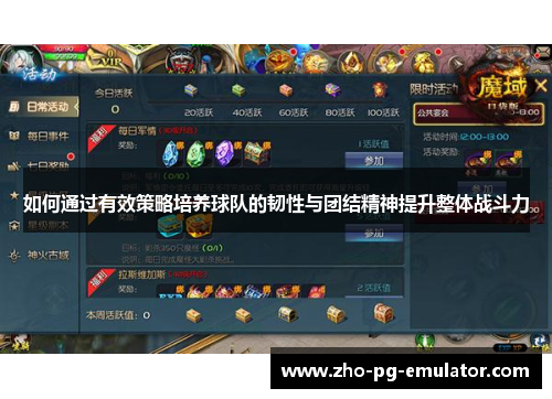 如何通过有效策略培养球队的韧性与团结精神提升整体战斗力 如何通过有效策略培养球队的韧性与团结精神提升整体战斗力